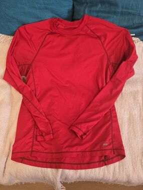REI Men’s Long Sleeve Performance Shirt Red Technical Outdoor Top